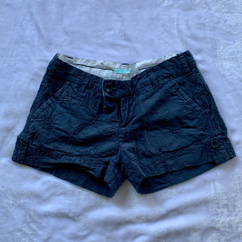 Ocean Drive Clothing Co. Navy Blue Patterned Shorts, Size Small